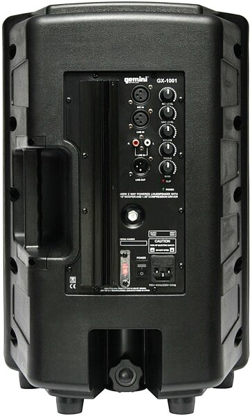 open zoom image for Gemini GX1001 2-Way Powered Speaker (400 Watts, 1x10 in.), Back