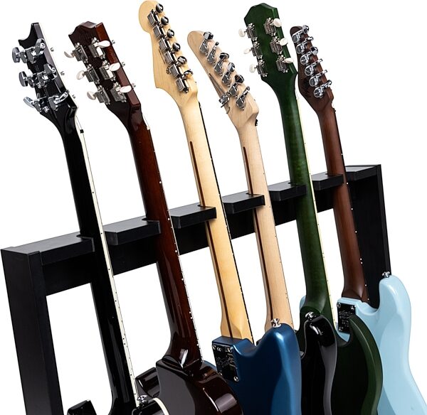 open zoom image for Gator Wooden Guitar Rack, Black, GFW-GTR-WD6RK, Action Position Back