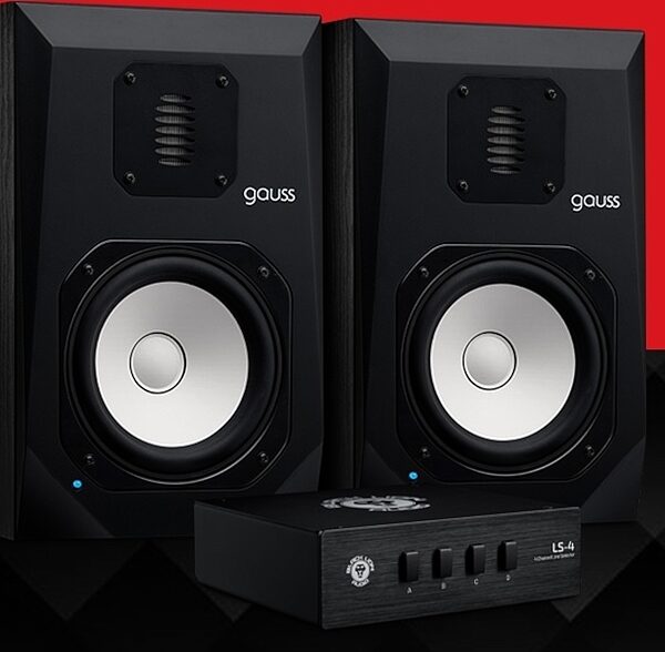 open zoom image for Avantone Pro Gauss 7 2-Way Active Studio Monitors, Pair, Pair, with Black Lion Audio LS4 Line Selector, Promo