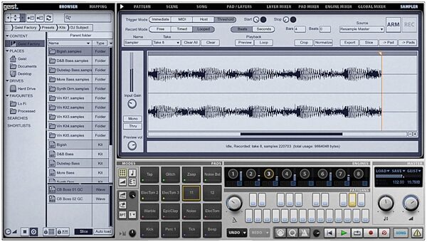open zoom image for FXpansion Geist Sampling Drum Machine Software, Screenshot - Sampler
