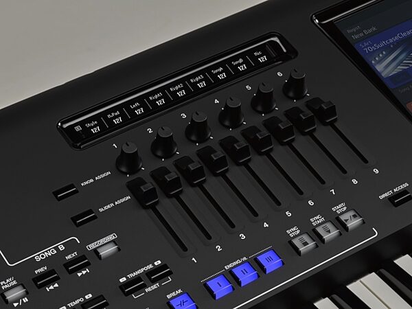 open zoom image for Yamaha Genos Arranger Workstation Keyboard, 76-Key, Open Box (Good), Sliders