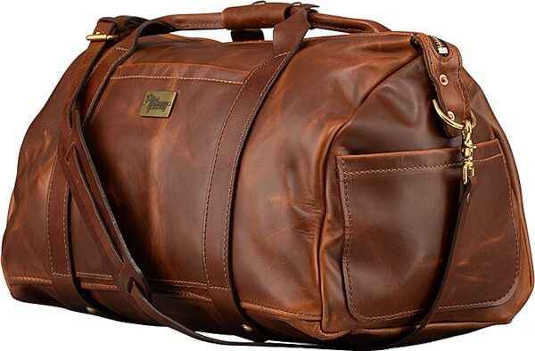 open zoom image for Gibson Lifton Leather Duffel Bag, Brown, Main with all components Back