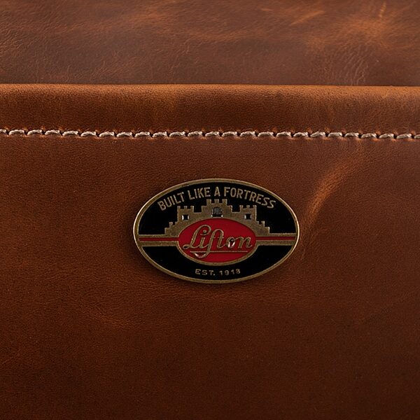 open zoom image for Gibson Lifton Leather Duffel Bag, Brown, Main with all components Back
