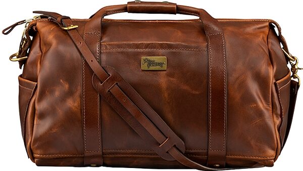 open zoom image for Gibson Lifton Leather Duffel Bag, Brown, Main with all components Back