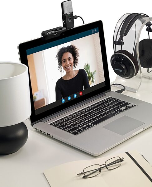 open zoom image for Samson Go Mic Video Portable USB Microphone with HD Webcam, New, Action Position Back