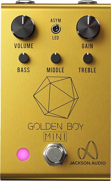 open zoom image for Jackson Audio Golden Boy Mini Overdrive Pedal, Gold, Main