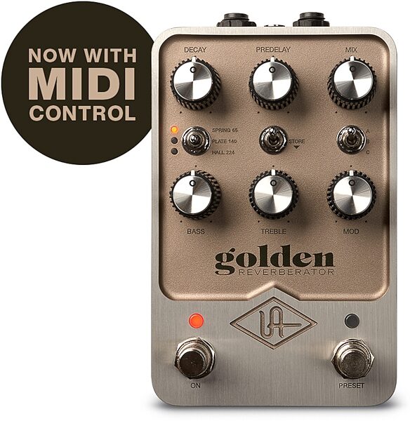 open zoom image for Universal Audio Golden Reverberator Pedal, New, Action Position Back