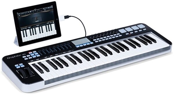 open zoom image for Samson Graphite 49 USB MIDI Keyboard Controller, 49-Key, New, In Use with iPad