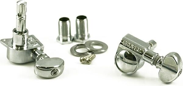 open zoom image for Grover 406 Series Mini Locking Rotomatic Tuning Machines, Chrome, 406C, 3+3, Action Position Back