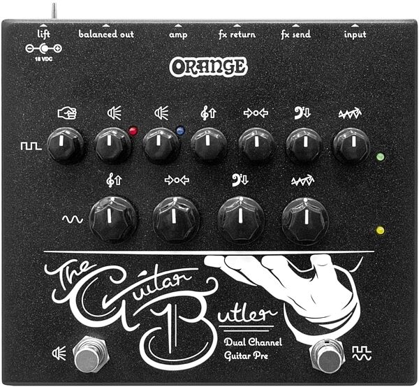 open zoom image for Orange Guitar Butler Dual Channel Guitar Preamp Pedal, New, main