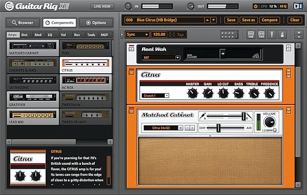 open zoom image for Native Instruments Guitar Rig XE Software (Macintosh and Windows), Screenshot - Citrus