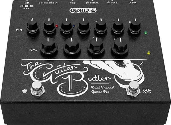 open zoom image for Orange Guitar Butler Dual Channel Guitar Preamp Pedal, New, Action Position Back