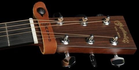 open zoom image for Martin 18A0031 Headstock Strap Tie, Black, In Use