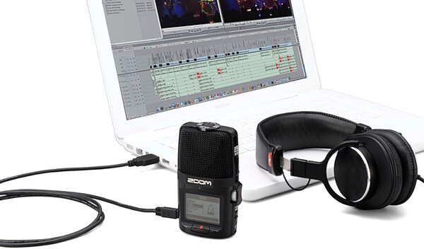 open zoom image for Zoom H2n Handheld Digital Recorder, In Use with a Laptop