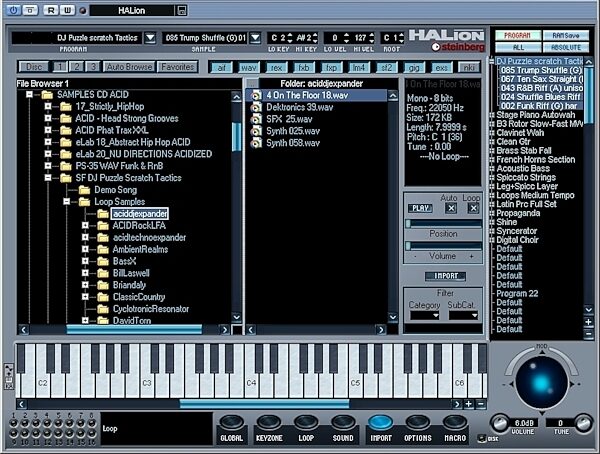 open zoom image for Steinberg HALion Digital Sampler (Macintosh And Windows), Browser