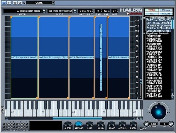 open zoom image for Steinberg HALion Digital Sampler (Macintosh And Windows), Keyzone