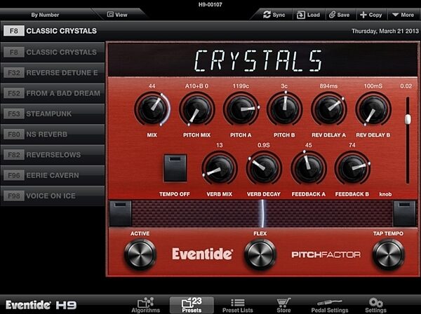 open zoom image for Eventide H9 Multi-Effects Pedal, Screenshot Crystals
