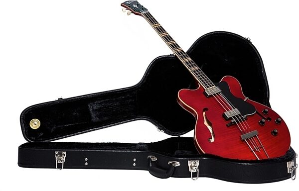 open zoom image for Hofner HCT5007 Verythin Electric Bass (with Case), Cherry with Case
