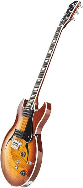 open zoom image for Vox HDC-77 Semi-Hollowbody Double Cutaway Electric Guitar (with Case), Siennaburst - Side