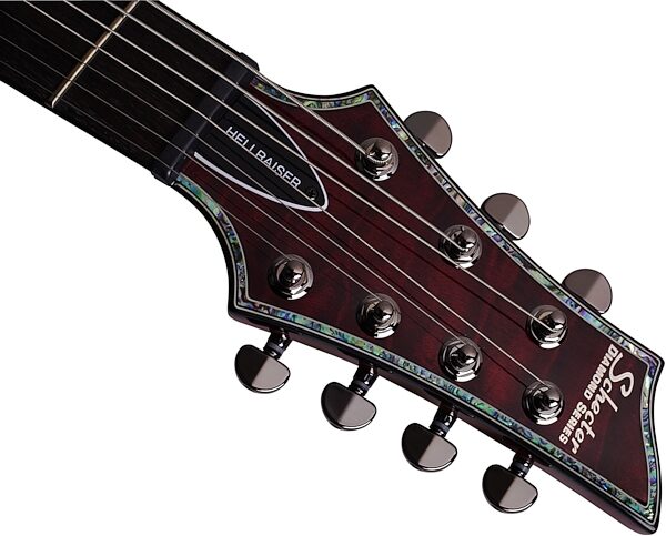 open zoom image for Schecter C-7 Hellraiser FR Electric Guitar with Floyd Rose, Black Cherry - Headstock