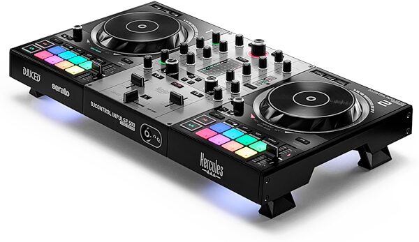 open zoom image for Hercules DJControl Inpulse 500 DJ Controller, Limited-Edition Silver, with Included Carry Case, Action Position Back