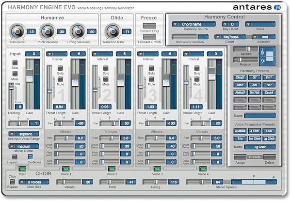 open zoom image for Antares Auto-Tune Vocal Studio Pitch Correcting Software (Mac and Windows), Screenshot - Harmony Engine Evo