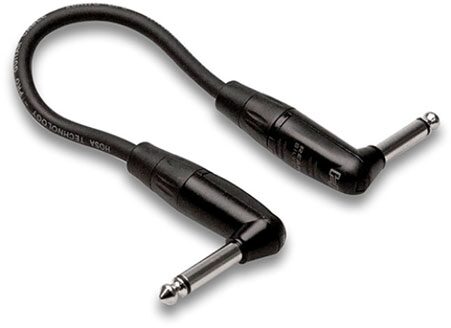 open zoom image for Hosa Pro Guitar REAN Right Angle to Right Angle Patch Cable, 12 inch, HGTR-001RR, Main