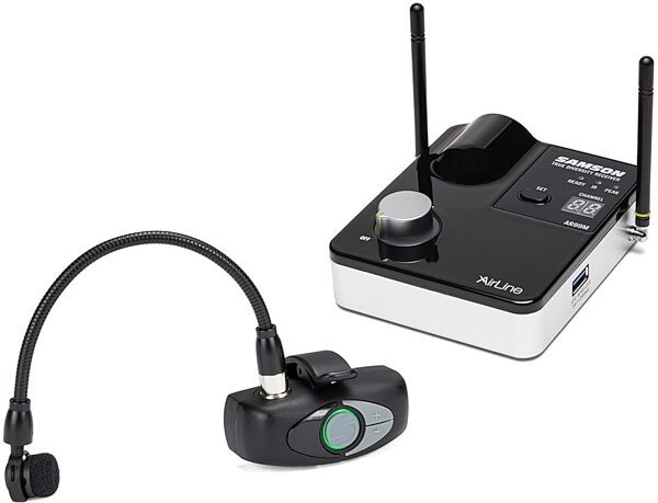 open zoom image for Samson AirLine AWXm Micro Wind Instrument Wireless Microphone System, Band D (542 - 566 MHz), Open Box (Like New), Main