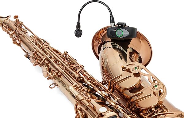 open zoom image for Samson AirLine AWXm Micro Wind Instrument Wireless Microphone System, Band D (542 - 566 MHz), Open Box (Like New), Action Position Front