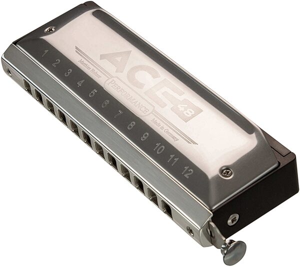 open zoom image for Hohner Ace 48 Chromatic 12-Hole Harmonica, New, Action Position Back
