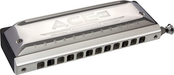 open zoom image for Hohner Ace 48 Chromatic 12-Hole Harmonica, New, Action Position Back