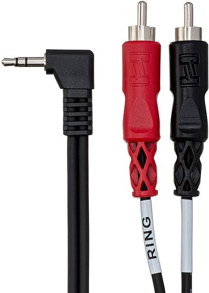 open zoom image for Hosa Stereo Right Angle 1/8" TRS to Two RCA Cable, 3 foot, CMR-203R, Main