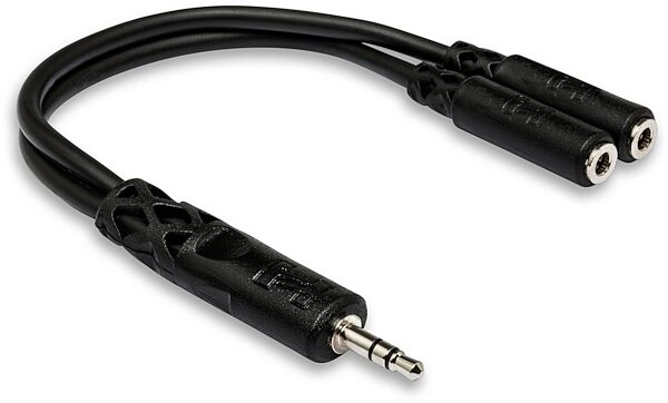 open zoom image for Hosa Stereo Breakout 1/8" Male to Dual 1/8" Female Cable, Black, YMM-232, Main