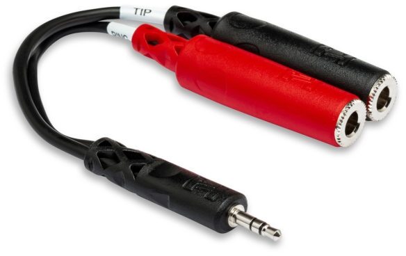 open zoom image for Hosa YMP-137 Male TRS 1/8" to Dual Female TS 1/4" Stereo Breakout Cable, New, Main