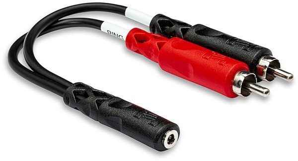 open zoom image for Hosa YMR-197 1/8" TRS Female to Dual RCA Stereo Breakout Cable, New, Main