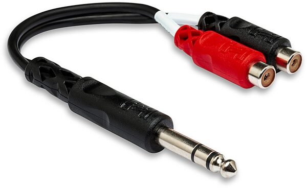 open zoom image for Hosa Y Cable, Stereo 1/4" TRS Male to Dual RCA Female, 6 inch, YPR102, Main