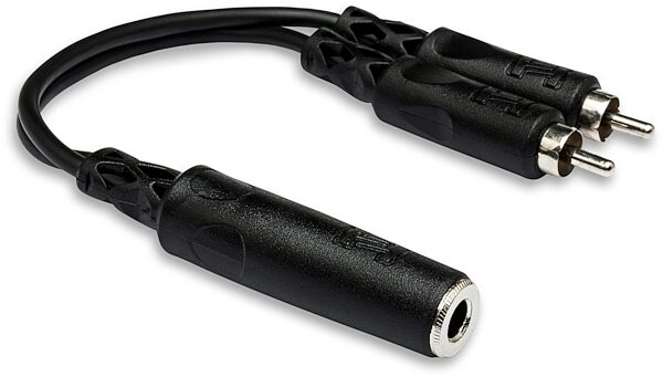 open zoom image for Hosa YPR-131 Female TS 1/4" to Dual RCA Y-Cable, New, Main