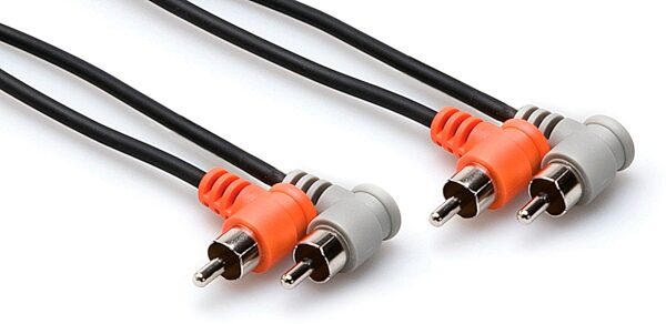 open zoom image for Hosa CRA-200RR Dual Right Angle RCA to RCA Stereo Interconnect Cable, 1 meter, CRA-201RR, Action Position Back