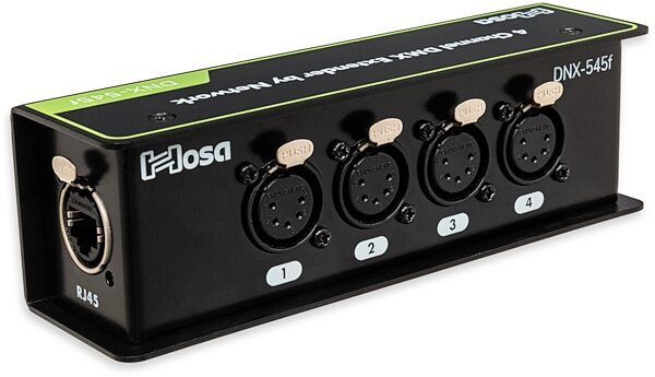 open zoom image for Hosa DNX-545f DMX/AES/Analog Audio Extender, 5-Pin XLR Female to Ethernet/RJ45/CAT5e/CAT6, Open Box (Like New), Action Position Front