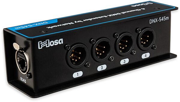 open zoom image for Hosa DNX-545m DMX/AES/Analog Audio Extender, 5-Pin XLR Male to Ethernet/RJ45/CAT5e/CAT6, Open Box (Like New), Action Position Front
