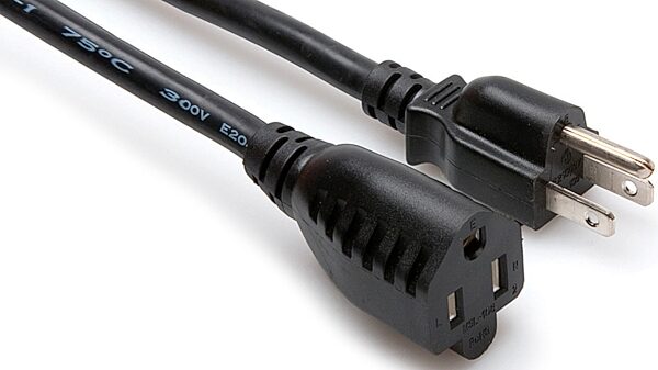 open zoom image for Hosa 18 AWG Power Extension Cord, NEMA 5-15R to NEMA 5-15P, 1.5 foot, Main