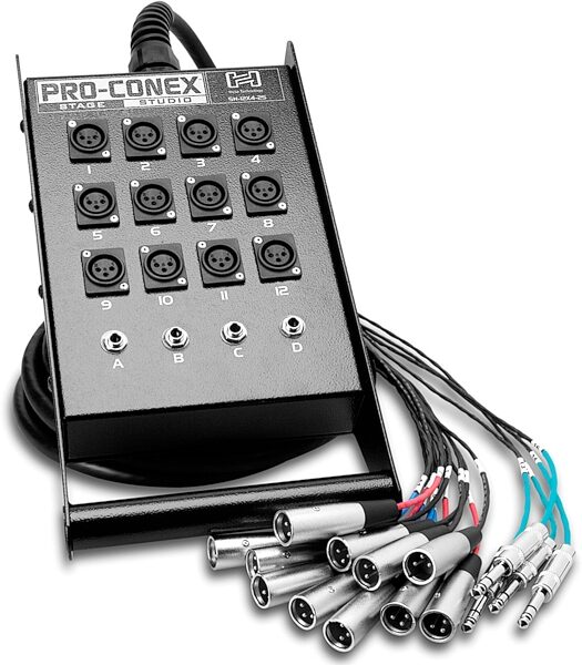 open zoom image for Hosa Pro-Conex Stage Box Snake (12 XLR x 4 TRS), 25 foot, SH-12X4-25, Action Position Back