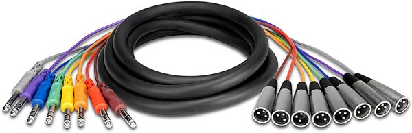 open zoom image for Hosa STX803M Audio Snake (XLR Male to 1/4" TRS x 8), 2 meter, Action Position Back
