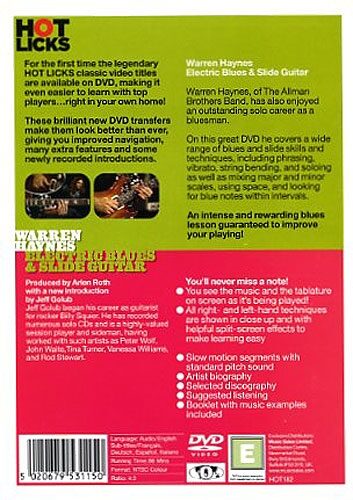 open zoom image for Warren Haynes Electric Blues and Slide Guitar Book and DVD, Back