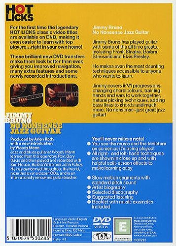 open zoom image for Jimmy Bruno No Nonsense Jazz Guitar Video, Back