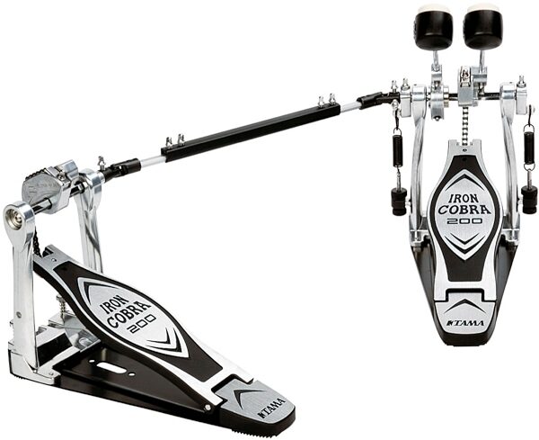 open zoom image for Tama HP200PTW Iron Cobra Double Bass Drum Pedal, Silver/Black, Main