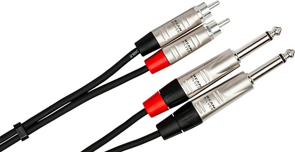 open zoom image for Hosa Pro Unbalanced Dual REAN 1/4 Inch TS to RCA Stereo Interconnect Cable, 15 foot, Action Position Back