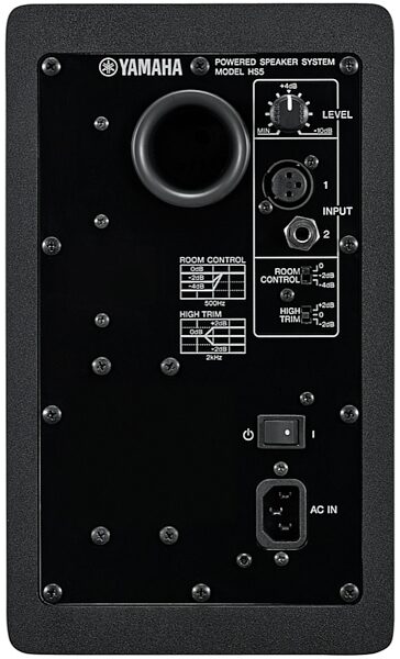 open zoom image for Yamaha HS5 Active Studio Monitor, Single Speaker, Black, Rear