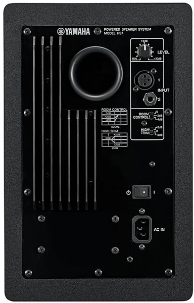 open zoom image for Yamaha HS7 Active Studio Monitor, Single Speaker, Black, Rear