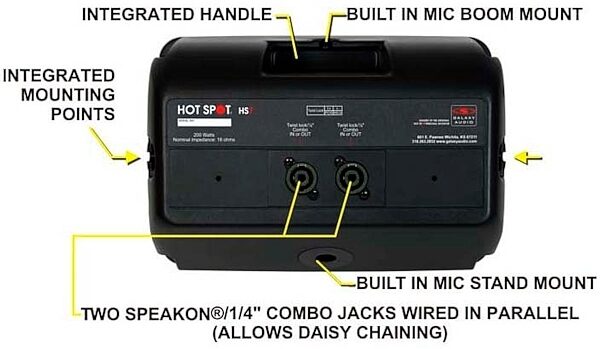 open zoom image for Galaxy Audio HS7 Hot Spot Personal Monitor with Volume Control, Back Panel